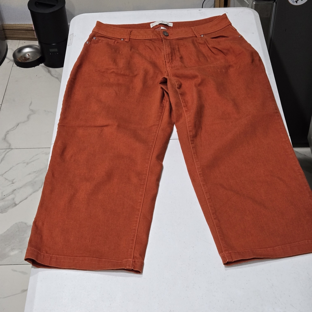 Women’s Wide Leg Jeans - Rust Orange Flare